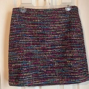 Multi color tweed mini skirt